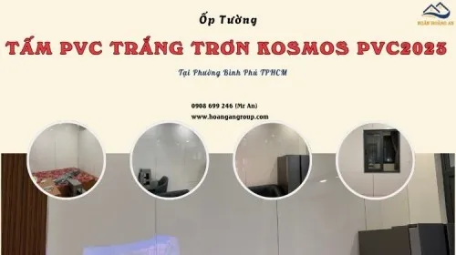 Ốp Tường Nhựa PVC Trắng Trơn Kosmos PVC2023 Tại Phường Bình Phú TPHCM