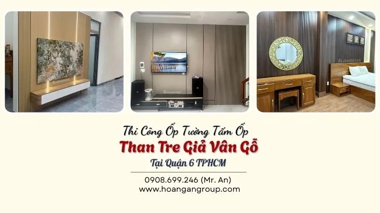 Thi Công Ốp Tường Tấm Ốp Than Tre Giả Vân Gỗ