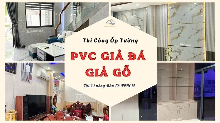 Thi Công Ốp Tường Tấm PVC Giả Đá, Giả Gỗ Tại Phường Bàn Cờ TPHCM