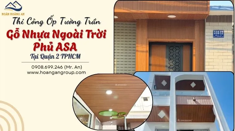 Thi Công Ốp Tường Trần Gỗ Nhựa Ngoài Trời Phủ ASA 