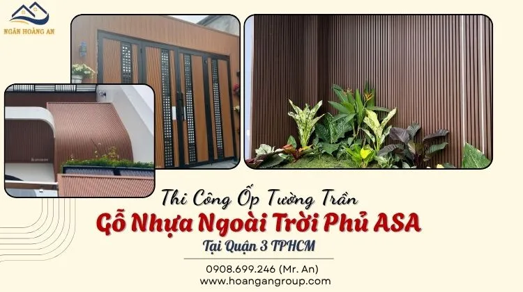 Thi Công Ốp Tường Trần Gỗ Nhựa Ngoài Trời Phủ ASA Thi Công Ốp Tường Trần Gỗ Nhựa Ngoài Trời Phủ ASA