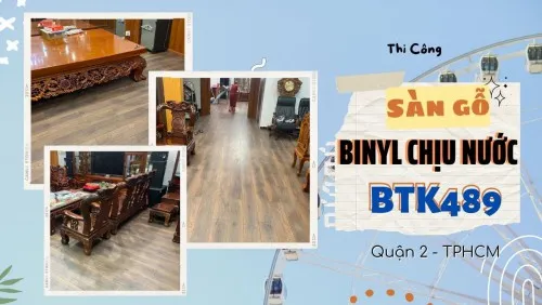 Thi Công Sàn Gỗ Công Nghiệp Binyl Pro BTK489 Tại Quận 2 TPHCM