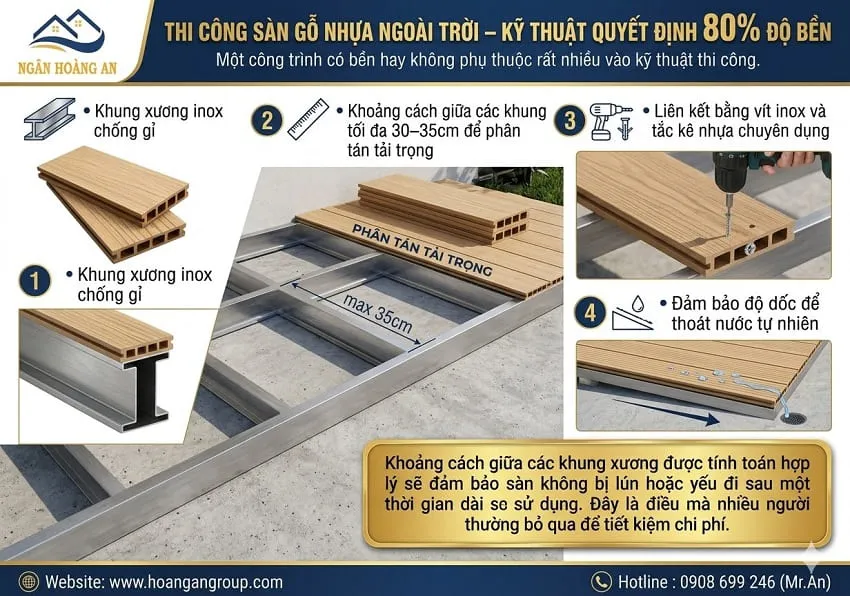 Thi Công Sàn Gỗ Nhựa Ngoài Trời – Kỹ Thuật Quyết Định 80% Độ Bền Thi Công Sàn Gỗ Nhựa Ngoài Trời – Kỹ Thuật Quyết Định 80% Độ Bền