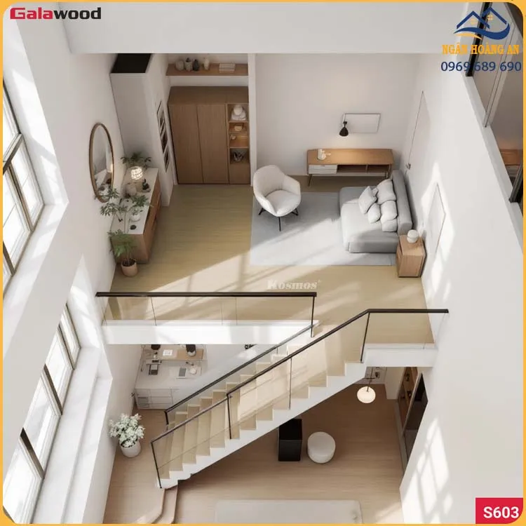 Sàn Nhựa Chịu Lực Galawood S603 Cho Căn Hộ Studio Hiện Đại