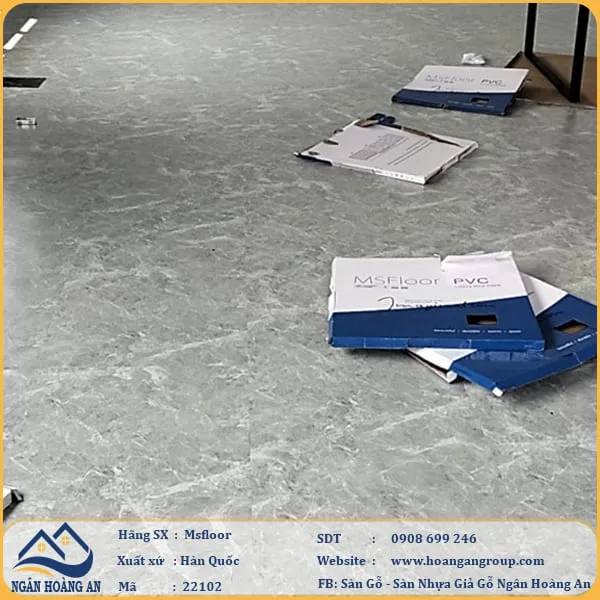 Thi Công Sàn Nhựa Giả Bê Tông MsFloor 22102 Tại Nhơn Trạch Đồng Nai