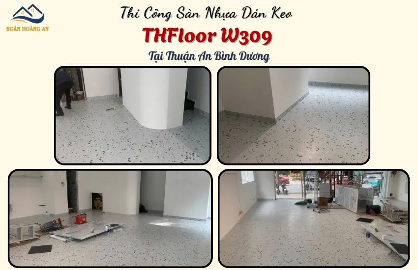 Thi Công Sàn Nhựa Dán Keo THFloor W309 Tại Thuận An Bình Dương