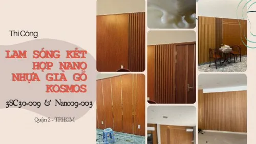 Ốp Tường Lam 3 Sóng Kết Hợp Nano Nhựa Giả Gỗ Kosmos Tại Quận 2 TPHCM