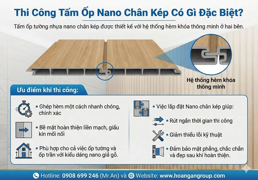 Thi Công Tấm Ốp Nano Chân Kép Có Gì Đặc Biệt?