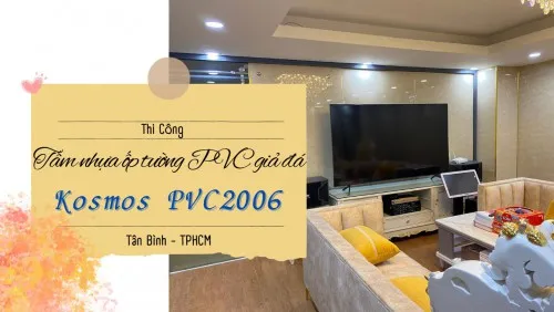 Thi Công Ốp Tường Nhựa PVC Giả Đá Kosmos PVC2006 Tại Tân Bình TPHCM