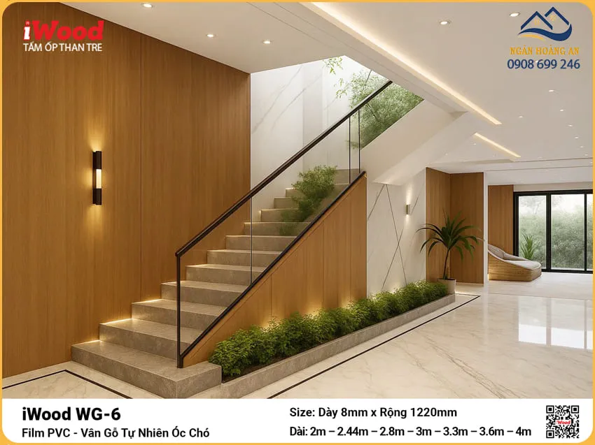 Thi Công Tấm Ốp iWood WG-6 Vân Óc Chó Uy Tín