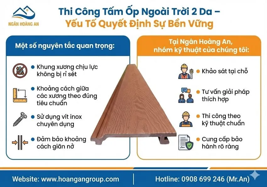 Thi Công Tấm Ốp Ngoài Trời 2 Da – Yếu Tố Quyết Định Sự Bền Vững