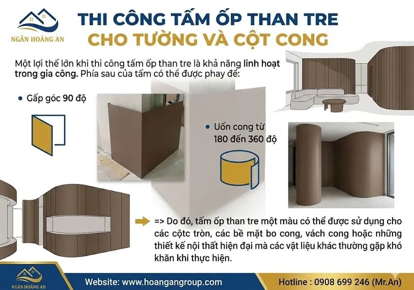 Thi Công Tấm Ốp Than Tre Cho Tường Và Cột Cong