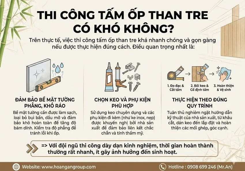 Thi Công Tấm Ốp Than Tre Có Khó Không?