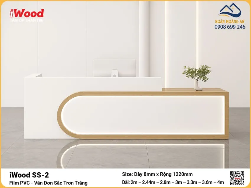 Thi Công Tấm Ốp Than Tre iWood SS-2 Đơn Sắc Trắng Uy Tín Thi Công Tấm Ốp Than Tre iWood SS-2 Đơn Sắc Trắng Uy Tín