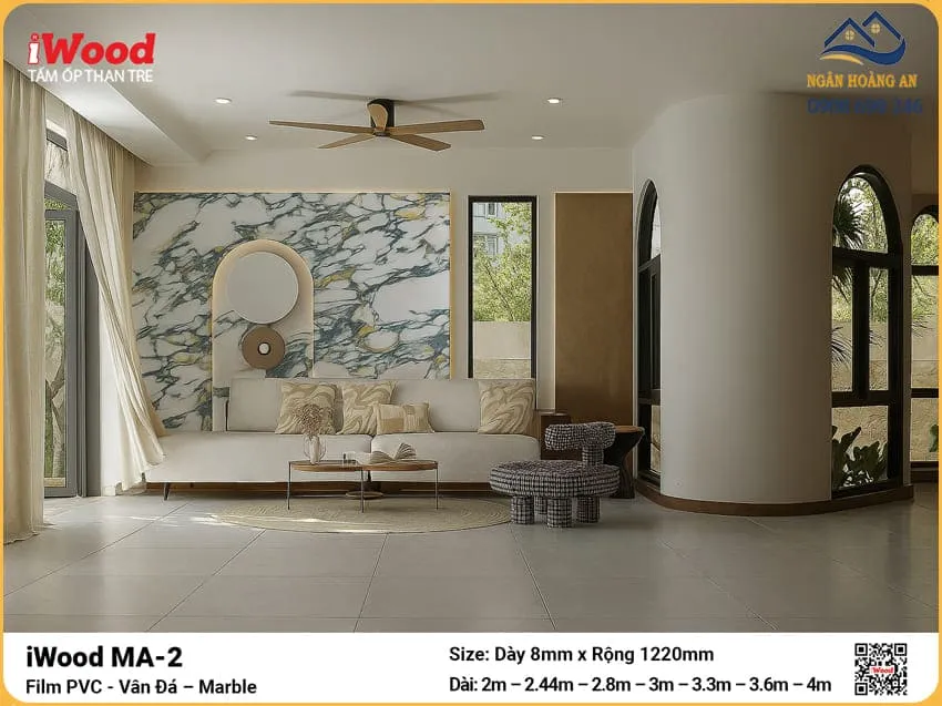 Thi Công Tấm Ốp Than Tre iWood Vân Đá MA-2 Giá Tốt