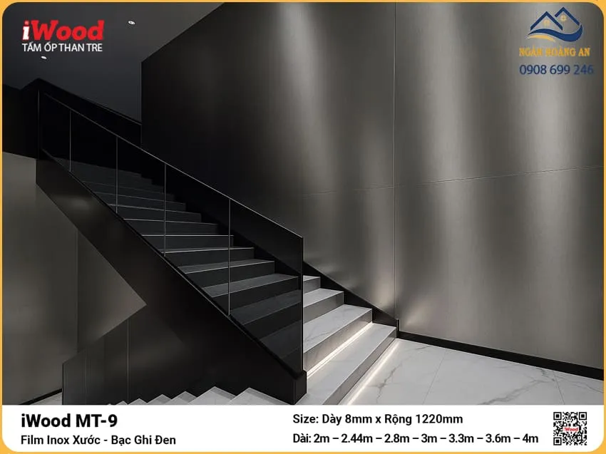 Thi Công Tấm Ốp Than Tre MT-9 Film Inox Kim Loại Uy Tín