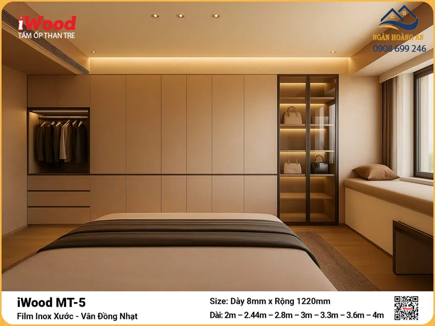 Thi Công Than Tre iWood MT-5 Vân Inox Xước Đồng Nhạt Giá Tốt