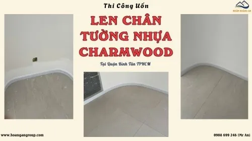 Thi Công Uốn Cong Len Chân Tường Trắng Nhựa Giả Gỗ Tại Bình Tân TPHCM