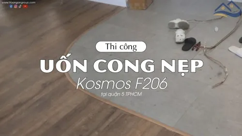 Thi Công Uốn Cong Nẹp Sàn Nhựa Giả Gỗ Kosmos F206 Tại Quận 5 TPHCM