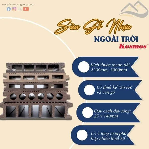 Thông Số Kỹ Thuật Sàn Gỗ Nhựa Ngoài Trời Kosmos