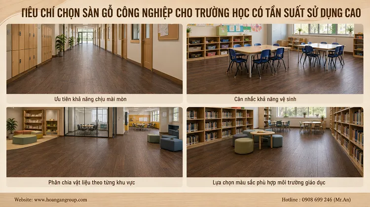 Tiêu Chí Chọn Sàn Gỗ Công Nghiệp Cho Trường Học Có Tần Suất Sử Dụng Cao