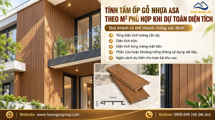 Tính Tấm Ốp Gỗ Nhựa ASA Theo m² Phù Hợp Khi Dự Toán Diện Tích
