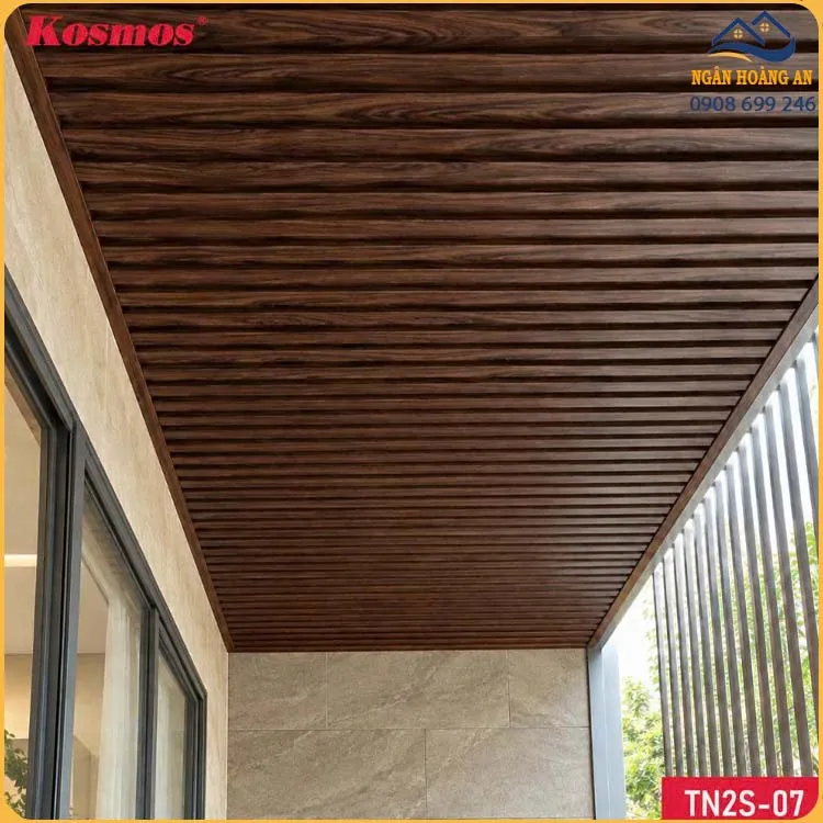 Trần Lam Sóng Nhôm Kosmos TN2S-07 Vân Gỗ Nâu Walnut Trần Lam Sóng Nhôm Kosmos TN2S-07 Vân Gỗ Nâu Walnut