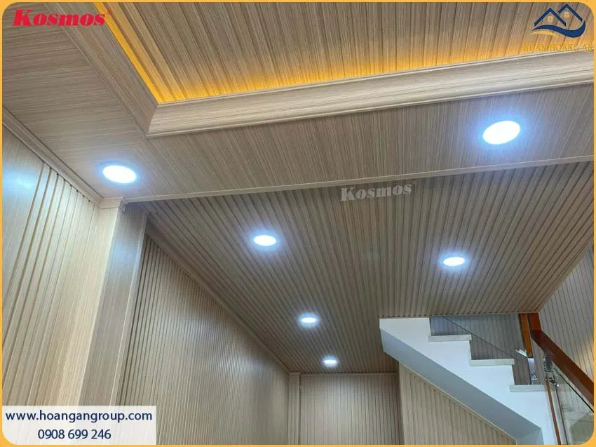 Mẫu Trần Lam Sóng Giả Gỗ Đẹp Cho Phòng Khách