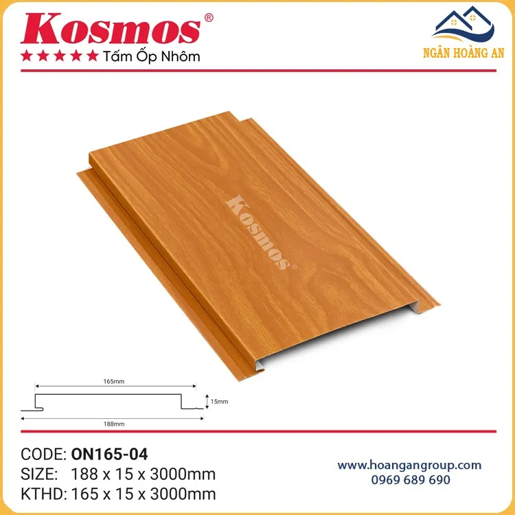 Trần Nhôm Phẳng Kosmos ON165-04 Cam Cánh Gián