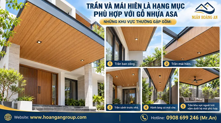 Trần Và Mái Hiên Là Hạng Mục Phù Hợp Với Gỗ Nhựa ASA