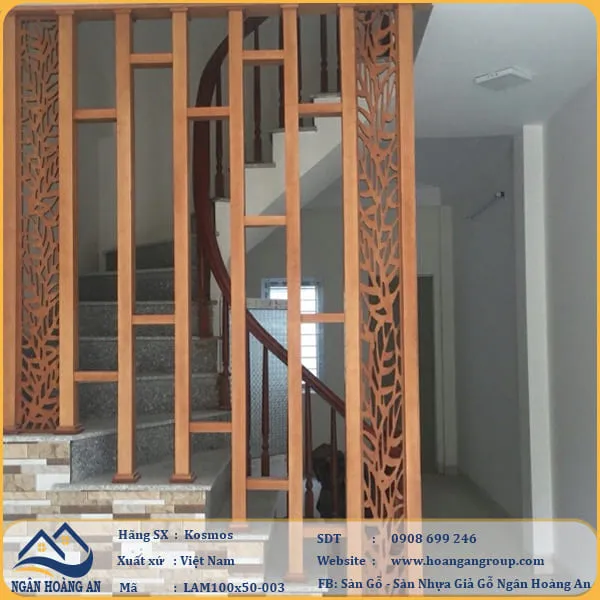 Thanh Lam Hộp Nhựa Giả Gỗ Kosmos Trang Trí Cầu Thang