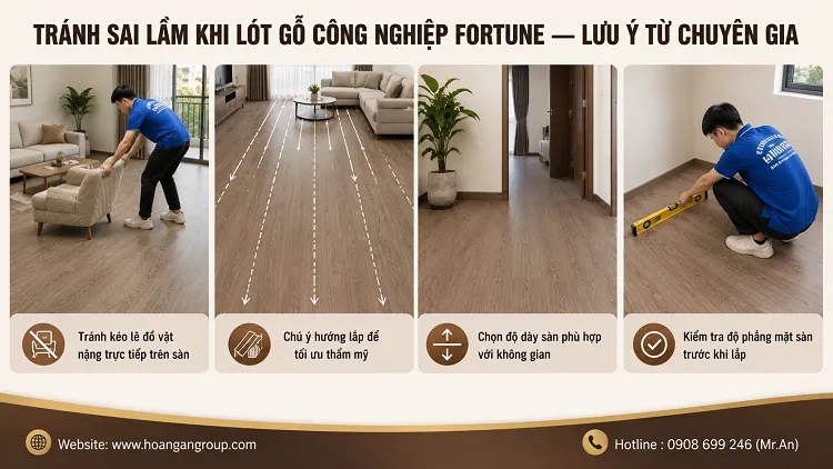 Tránh Sai Lầm Khi Lót Sàn Gỗ Công Nghiệp Fortune — Lưu Ý Từ Chuyên Gia