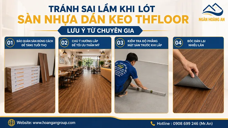 Tránh Sai Lầm Khi Lót Sàn Nhựa Dán Keo THFLoor — Lưu Ý Từ Chuyên Gia