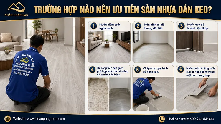 Trường Hợp Nào Nên Ưu Tiên Sàn Nhựa Dán Keo? Trường Hợp Nào Nên Ưu Tiên Sàn Nhựa Dán Keo?