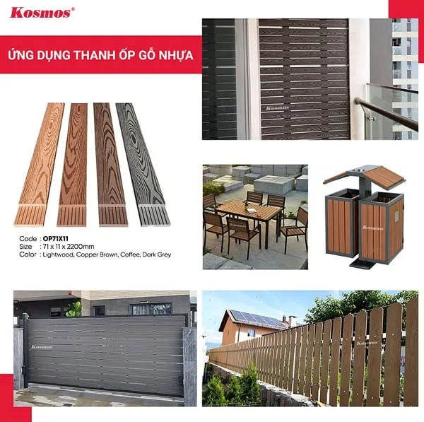 Ứng Dụng Của Thanh Lam Đa Năng Gỗ Nhựa Kosmos