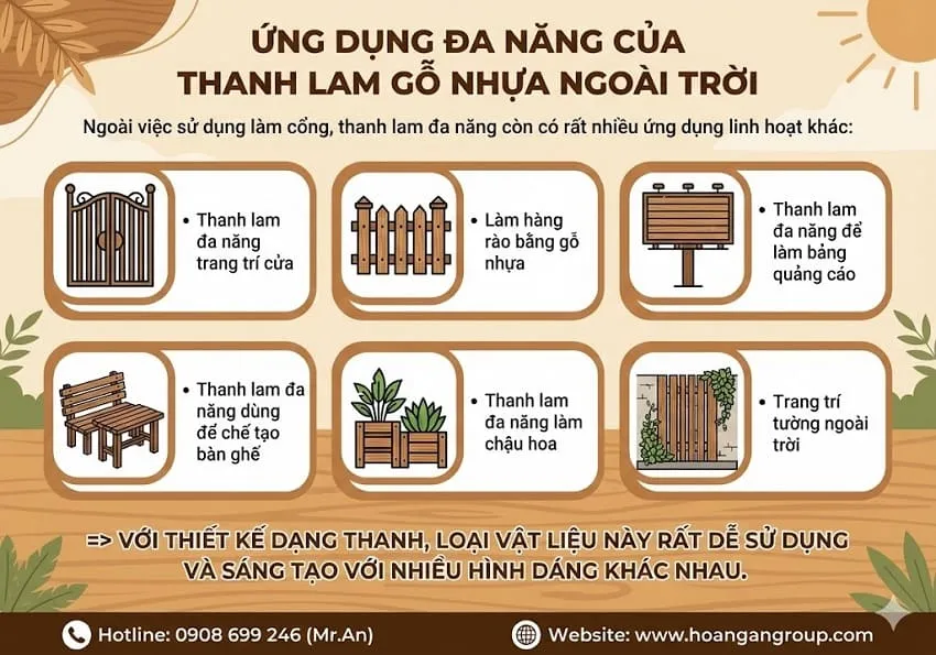 Ứng Dụng Đa Năng Của Thanh Lam Gỗ Nhựa Ngoài Trời