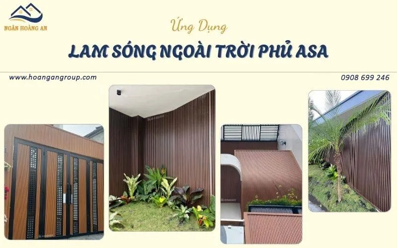Tấm Ốp Lam Sóng Gỗ Nhựa Ngoài Trời Hobi Wood Phủ ASA
