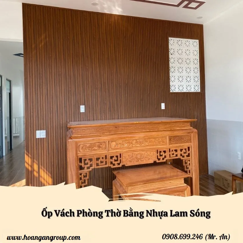 Ứng Dụng Ốp Vách Phòng Thờ Bằng Nhựa Lam Sóng