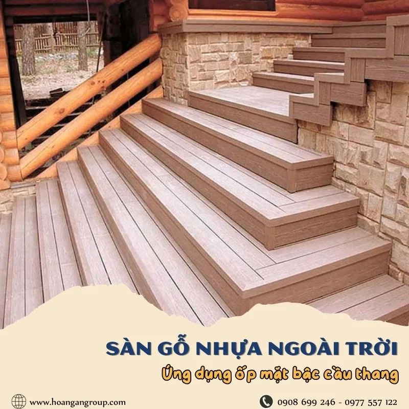 Sàn Gỗ Nhựa Ngoài Trời Ứng Dụng Lót Khu Vực Mặt Bậc Cầu Thang Tại Quận 12 TPHCM