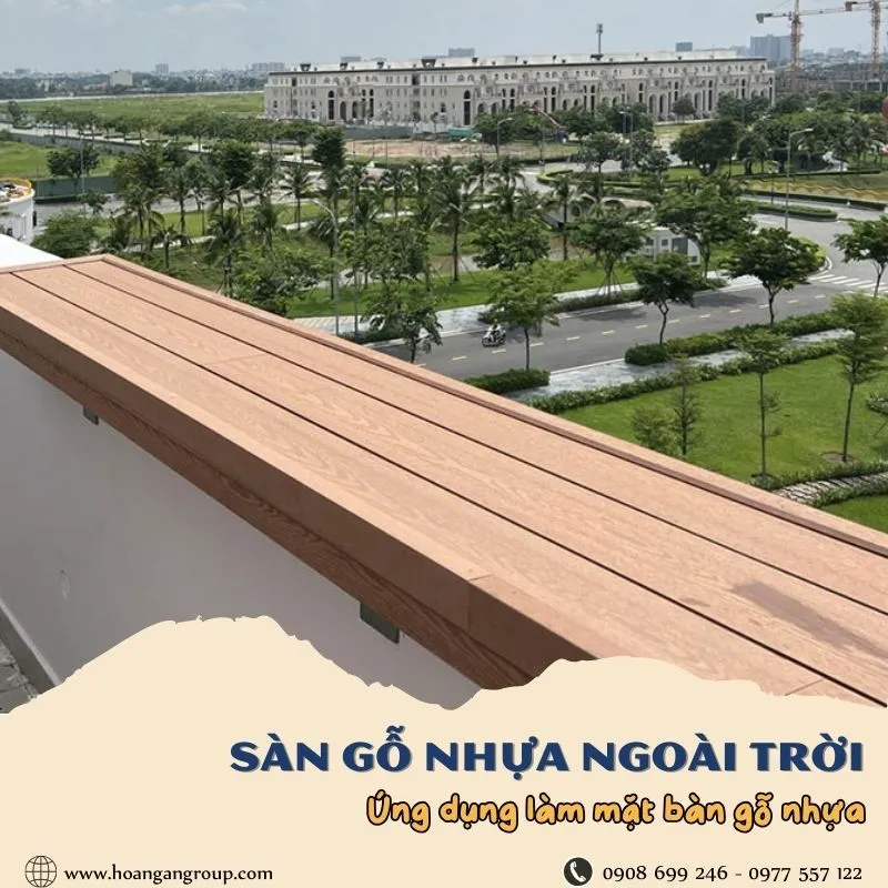 Sàn Gỗ Nhựa Ngoài Trời Ứng Dụng Làm Mặt Bàn Trang Trí Tại Hóc Môn TPHCM