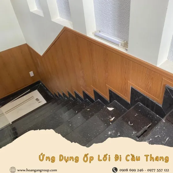 Lối Đi Cầu Thang Ốp Bằng Tấm Nano Giả Gỗ, Giả Bê Tông