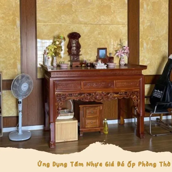 Ứng Dụng PVC Giả Đá Ốp Tường Phòng Thờ Tại Củ Chi TPHCM