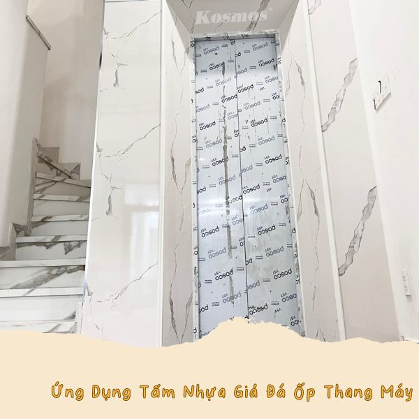 Tấm Nhựa Ốp Tường PVC Giả Đá Ứng Dụng Ốp Tường Thang Máy