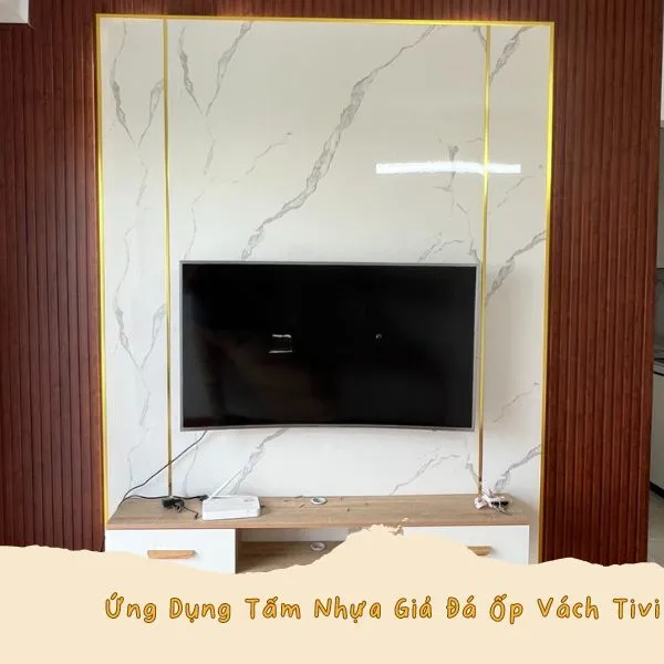 Ốp Vách Tivi Bằng Tấm Nhựa PVC Giả Đá Tại Thủ Đức TPHCM