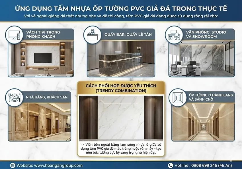 Ứng Dụng Tấm Nhựa Ốp Tường PVC Giả Đá Trong Thực Tế Ứng Dụng Tấm Nhựa Ốp Tường PVC Giả Đá Trong Thực Tế
