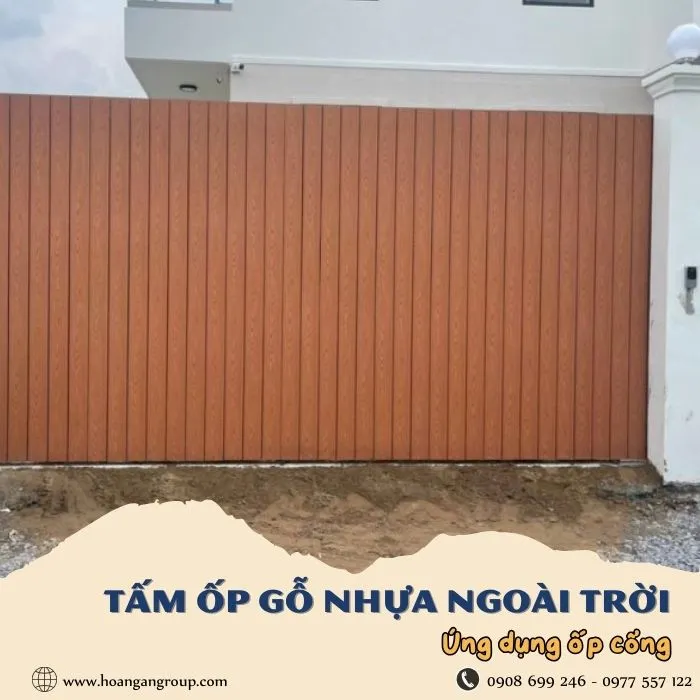 Tấm Ốp Gỗ Nhựa Ngoài Trời Ứng Dụng Làm Cửa Cổng Tại Bình Thạnh TPHCM
