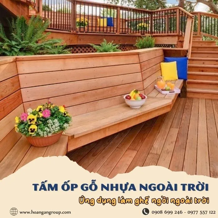 Tấm Ốp Gỗ Nhựa Ngoài Trời Ứng Dụng Ốp Ghế Ngồi