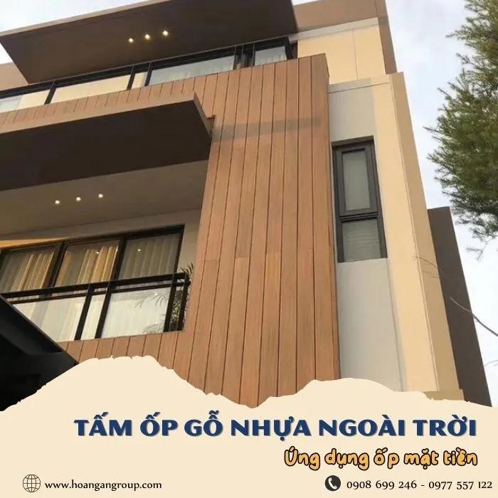 Tấm Ốp Gỗ Nhựa Ngoài Trời Ứng Dụng Ốp Mặt Tiền
