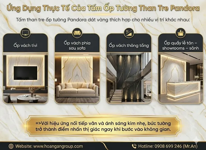 Ứng Dụng Thực Tế Của Tấm Ốp Tường Than Tre Pandora