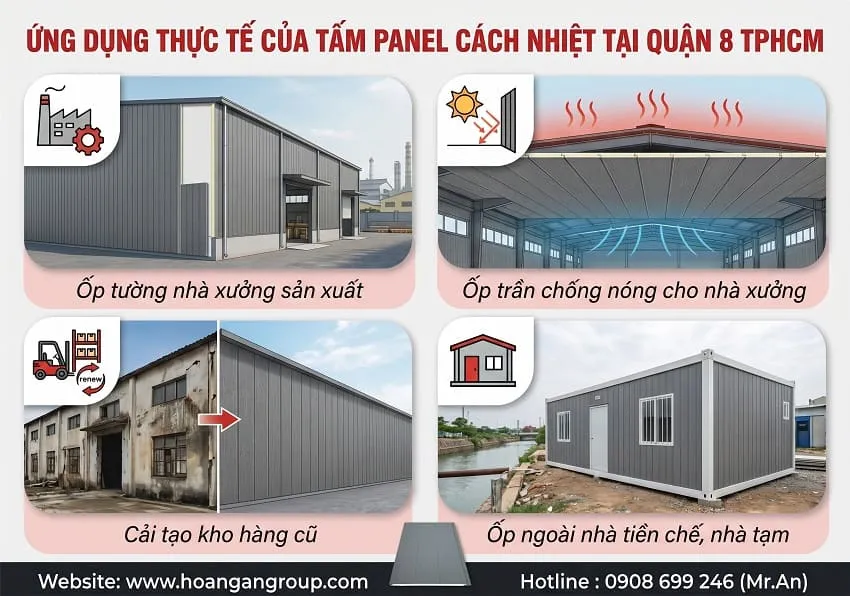Ứng Dụng Thực Tế Của Tấm Panel Cách Nhiệt Tại Quận 8 TPHCM